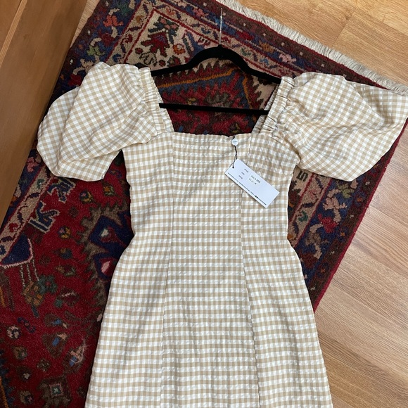 Gingham puff sleeve summer dress. Size S/M - Picture 3 of 4